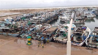 اغلاق ميناء الصيد البحري ببرج البرلس لليوم الخامس علي التوالي لسوء الاحوال الجوية
