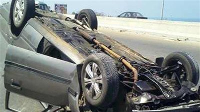 اصابة ٦ أشخاص فى انقلاب ملاكى ببنى سويف