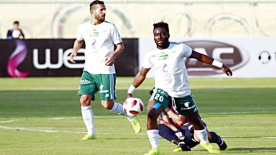 أموتو يحرز الهدف الثاني للمصري في مرمى الزمالك