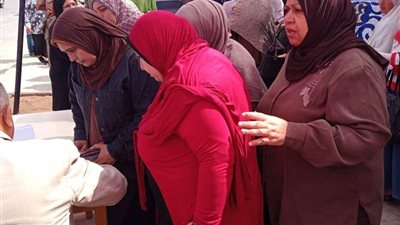 إقبال كثيف وحشود امام لجان الإستفتاء بالقليوبية