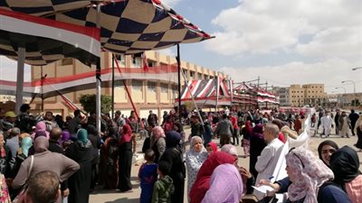 إقبال كبير من المواطنين على لجان الإستفتاء بمدينة بدر.. بالصور