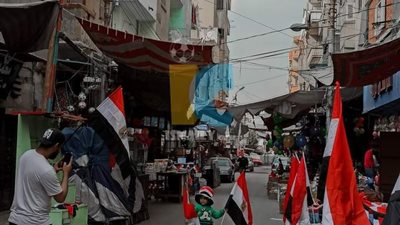 شاشات عرض وأعلام مصر في الإسماعيلية قبل مباراة المنتخب ..صور