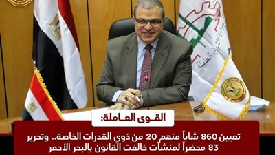 القوى العاملة : تعيين 860 شاباً منهم 20 من ذوي القدرات الخاصة