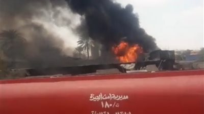 10 سيارات إطفاء للسيطرة على حريق مصنع البويات بأبو رواش .. صور