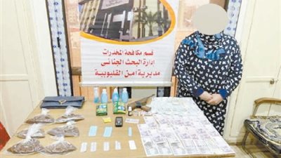 ضبط سيدة بتهمة الإتجار في المخدرات بالقليوبية
