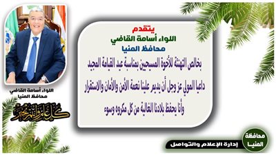 محافظ المنيا يهنئ البابا تواضروس بعيد القيامة المجيد