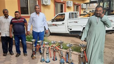 ضبط مقهى يقدم الشيشه و ١٠ ازالات ادارية في حملة بمركز البياضية جنوب الأقصر