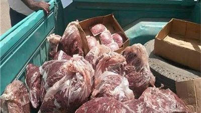 ضبط ثلاجة بداخلها 7.5 طن لحوم مجهولة المصدر في الجيزة