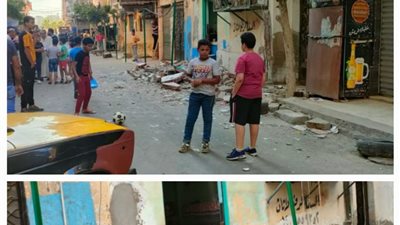 انهيار بعقار بالجمرك صدر له قرار ترميم من٣٤سنه
