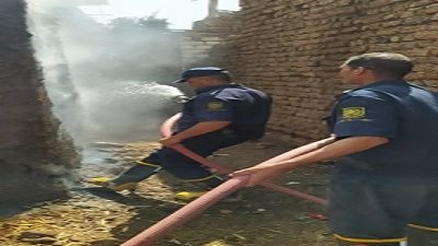 الحماية المدنية تطفى النيران بإحدى قمائن الطوب بالزينية شمال الأقصر