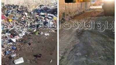 رفع مخلفات ذبح الأضاحي من شوارع الإسماعيلية