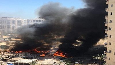 السيطره علي حريق مروع بشرق الاسكندريه