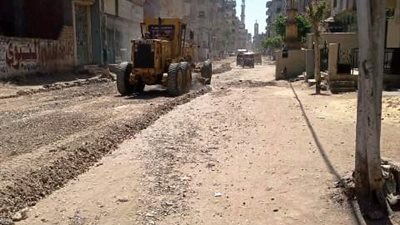 الإنتهاء من رصف شارع عرابي بمدينة كفر صقر بتكلفة مليون جنيه