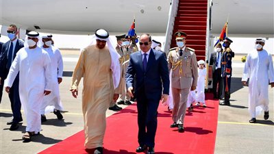 متحدث الرئاسة ينشر صور استقبال الرئيس السيسي للشيخ محمد بن زايد آل نهيان.. صور