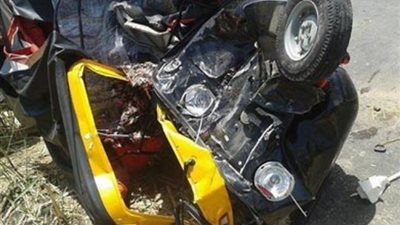 إصابة 5 فى حادث تصادم موتوسيكل وتوك توك
