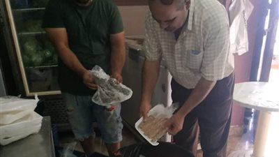 إعدام ٢٠٤ كجم أغذية ولحوم مجمدة مجهولة وإغلاق منشأتين بدون ترخيص بالس