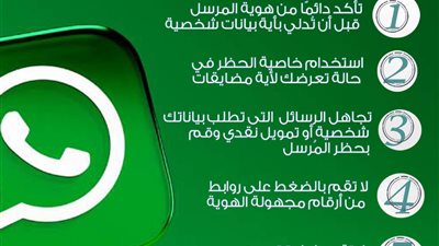 5 نصائح لحماية حسابك على واتساب..انفوجراف