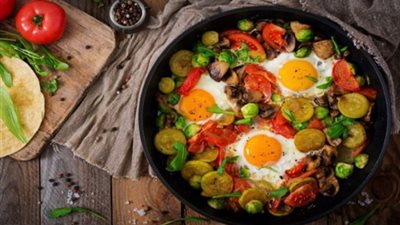 فطور صحى للغاية..طبق الباذنجان بالبيض