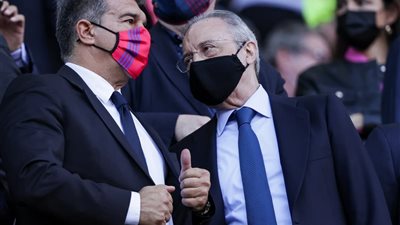 رئيسا ريال مدريد وبرشلونة يجتمعان على مأدبة غداء قبل انطلاق الكلاسيكو