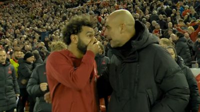 لقاء جوارديولا مع موصلاح بعد مباراة القمة يشعل مواقع السوشيال ميديا