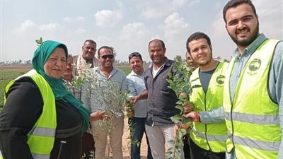 مستقبل وطن المنيا ينظم حملة بيئية للتشجير بمركز العدوة ..صور
