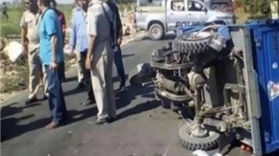 إصابة 3 طلاب فى حادث انقلاب «تروسيكل» بالبحيرة
