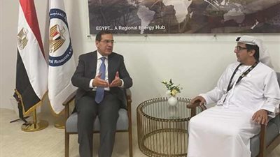 الملا يبحث مع مبادلة الإماراتية الفرص الاستثمارية بمجال الطاقة بمصر