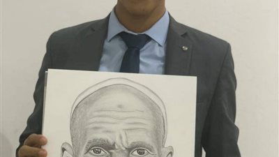 محمد رجب يبدع فى رسم على ربيع واشرف عبد الباقى وصلاح .. صور