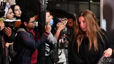 رانيا فريد شوقى فى عزاء مفيد فوزى