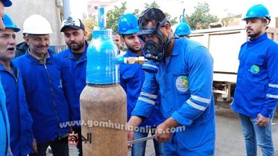 تدريب العاملين بمحطات مياه المنوفية على التعامل مع تسريب غاز الكلور