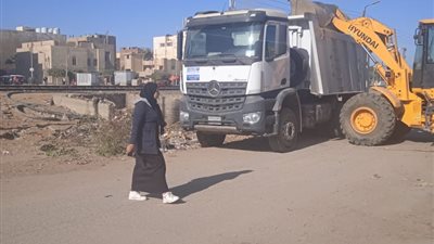 رفع قمامة وصيانة كشافات الإنارة في فايد بالإسماعيلية