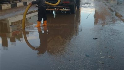 رفع تراكمات مياه الامطار بالدقهلية