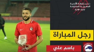 باسم على يحصد جائزة رجل مباراة فيوتشر والبنك الأهلي بالدورى