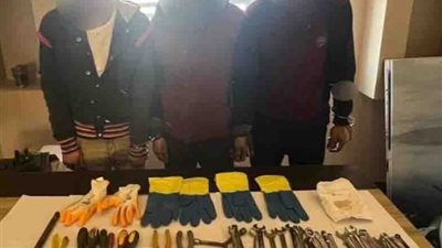 القبض على 3 لصوص خلال سرقتهم بارات محولات الكهرباء بالقطامية