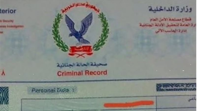 صحيفة الحالة الجنائية