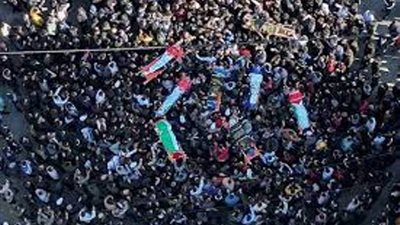 الفلسطينيون يُشيعون جثامين شهداء مجزرة الاحتلال الإسرائيلي في 