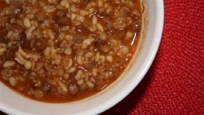 شوربة البرغل مع اللحم المفروم