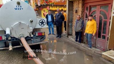 رفع تجمعات مياة الأمطار بالفيوم