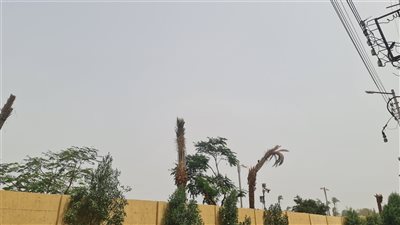 إستمرار العاصفة الترابية لتحجب أشعة الشمس فى سماء الأقصر