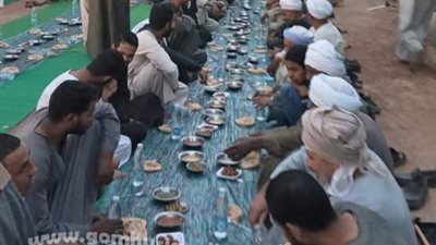افطار جماعي بجزيرة ارمنت الحيط غرب الأقصر الساحة البرهامية