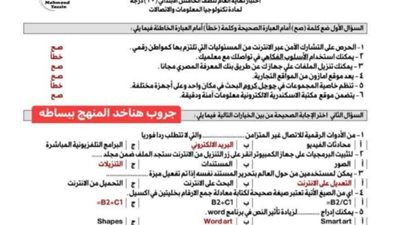 مراجعةنهائية في تكنولوجيا المعلومات لخامسةابتدائي..هتقفل الامتحان