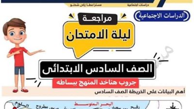 سؤال وجواب.. روشتة التفوق في الدراسات الاجتماعية لسادسة ابتدائي