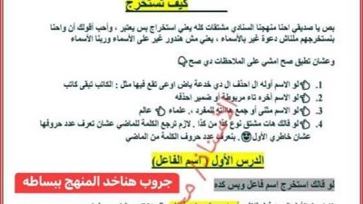 ملخص النحو للشهادة الإعدادية فى 4 ورقات..معنا تضمن الـ100%