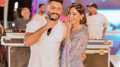 رسالة تهنئة من بسمة بوسيل لتامر حسني رغم انفصالهما.. اعرف القصة