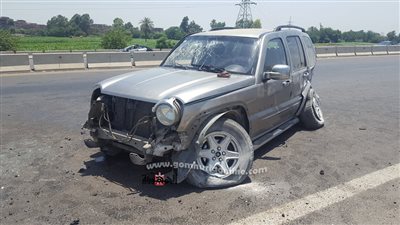 اصابة 4 من أسرة واحدة فى حادث على شبرا بنها الحر .. صــــور