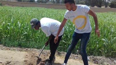 استمرار أعمال حملة التشجير بقرية حاجر خزام بقوص