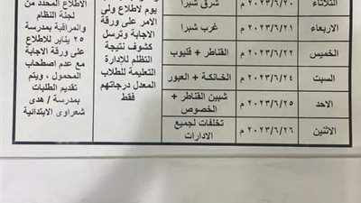 تعرف علي موعد تظلمات الشهادة الاعدادية بالقليوبية