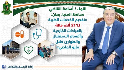 القاضي : تقديم الخدمات الطبية لـ211 ألف حالة خلال مايو الماضي