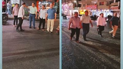 غراب يطمئن على أداء أعمال رصف شارعي القومية والمشير أحمد إسماعيل