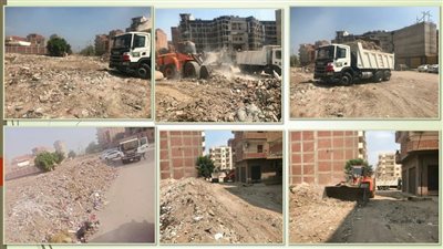 رفع880 طن قمامة ومخلفات..من خلف مستشفى الرمد وشارع توفيق اباظة